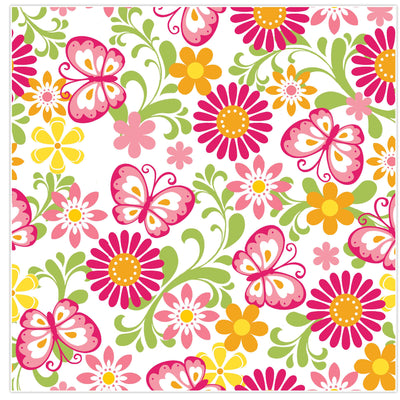 Pink Flowers PUL Fabric