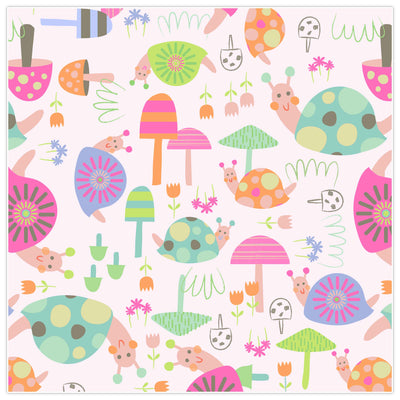 Pink Snails PUL Fabric