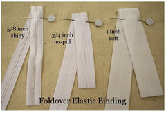 White 1 inch Soft Foldover Elastic