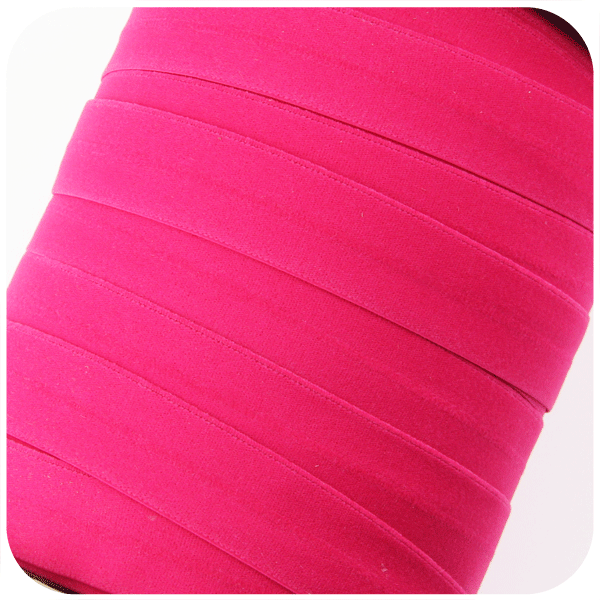 Raspberry 1 inch Soft Foldover Elastic