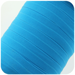 Aqua 1 inch Soft Foldover Elastic