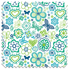 Blue Butterflies PUL Fabric