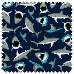 Blue Sharks PUL Fabric