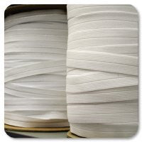 White 1 inch Soft Foldover Elastic