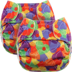 Rainbow Hearts PUL Fabric