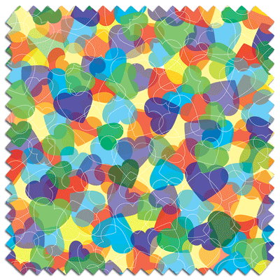 Rainbow Hearts PUL Fabric