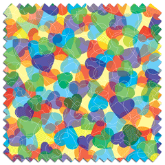 Rainbow Hearts PUL Fabric