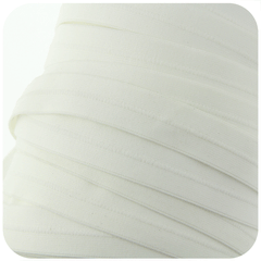 White 1 inch Soft Foldover Elastic